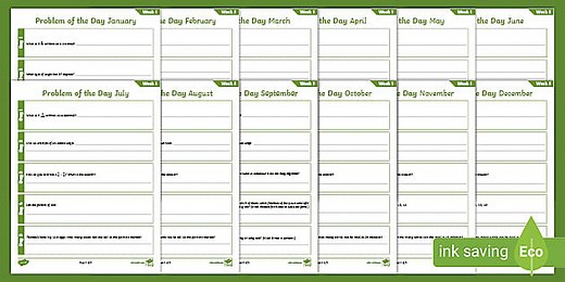 Fourth Grade Math Problem of the Day: 12-Months of Activities Pack