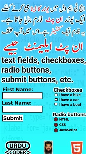HTML Forms کیا ہے؟ | 1 منٹ میں سیکھیں | HTML Forms ٹیگز اور ان پٹ ایلیمنٹس