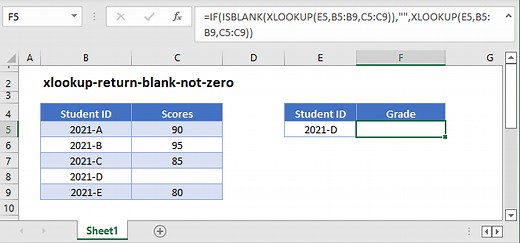 XLOOKUP Returns 0? Return Blank Instead - Excel