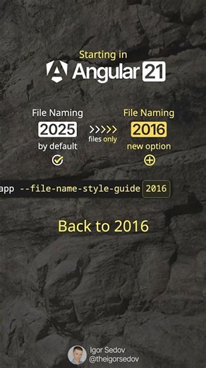 New in Angular 21: 2016 File Naming Option #angular #angular21