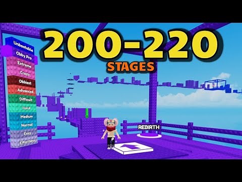NO JUMPING OBBY Stages 200-220 Walkthrough Tutorial [ Roblox Parkour ]