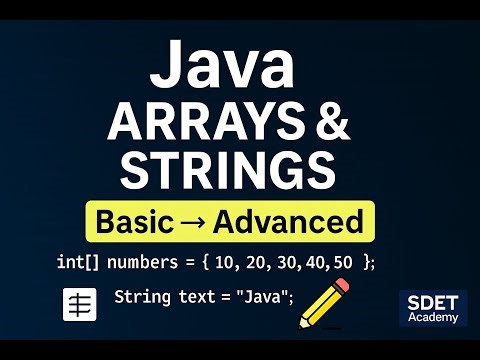 Java Arrays & Strings | Basic to Advanced with Examples | Java Tutorial 2025
