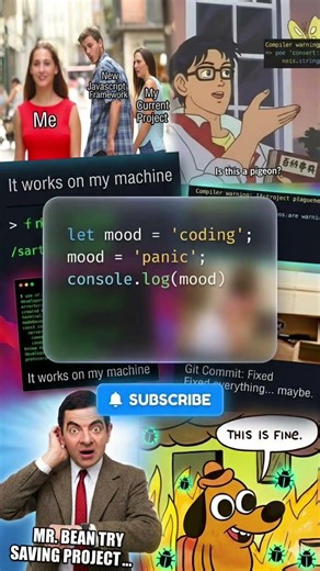 🤣 Daily Coding Humor! 💻JavaScript: the language that keeps developers on their toes! #memecoding