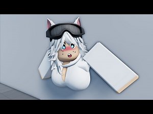 R63 Neko Girl Stuck in the Wall but sus... | #robloxanimation #R63avatar #R63