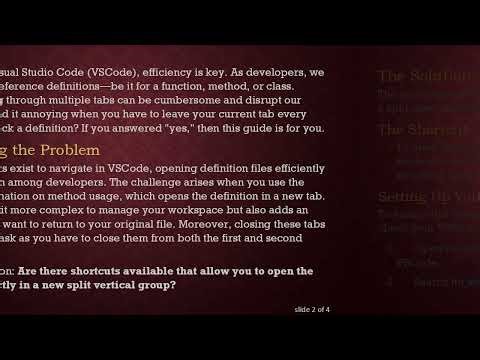 The Ultimate Guide to Opening Definition Files in Split View in VSCode