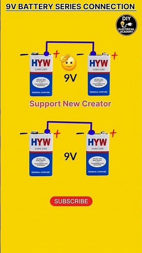 9V Battery Series Connection Explained | Increase Voltage Using 9V Batteries #shorts