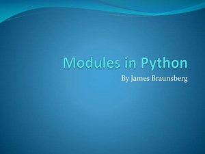 Modules in Python - SlideServe