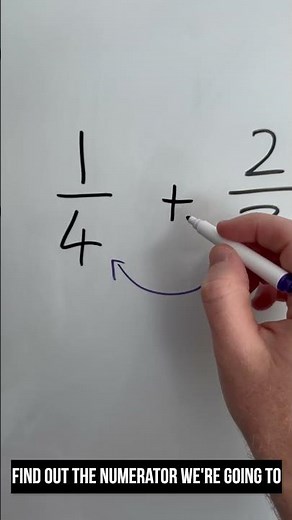 Add fractions with different denominators in 30 seconds #maths #mathsteacher #fractions #math