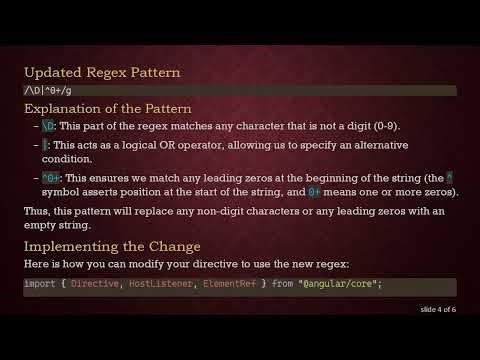 How to Use Regex to Prevent Numbers with Leading Zeros in Angular Input Validation