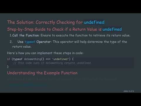 How to Determine if a Function's Return Value is undefined in JavaScript