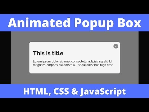 How to Create Animated Popup / Modal Box using HTML, CSS & JavaScript