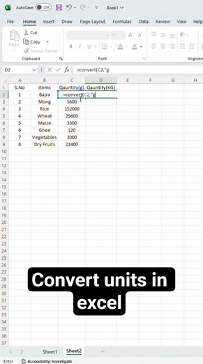 Convert Units in Excel | Easy Tutorial with Examples #advancedexcel #exceltutorial