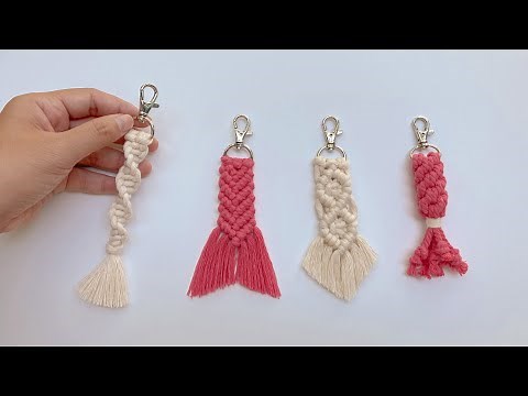 DIY 4 Macrame Keychain Tutorial | Easy Macrame Keychain for Total Beginner