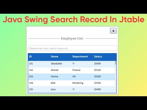 Part-2: Modern JTable Search in Java Swing | Custom UI Design