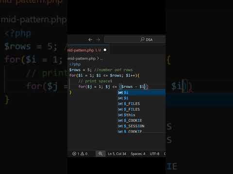 Pyramid Star Pattern in PHP | Easy Coding Tutorial
