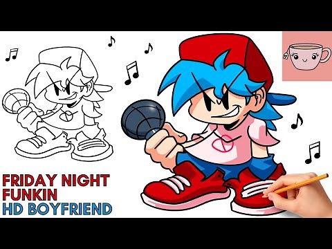 How To Draw HD Boyfriend - Friday Night Funkin Mod | FNF | Easy Step By Step Drawing Tutorial