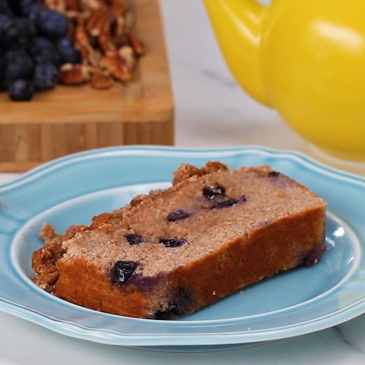 With 11 grams of protein per serving and no refined sugars or flours, this gluten-free coffee cake is the perfect way to jump start your day! Recipe: https://tasty.co/recipe/gluten-free-blueberry-coffee-cake | Tasty