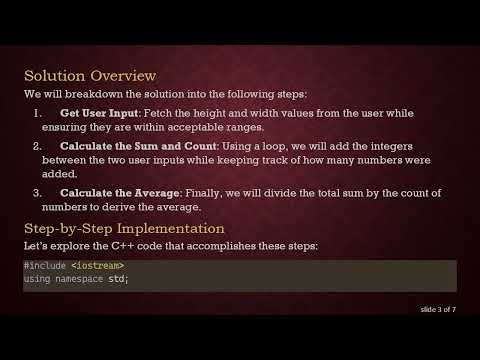 Calculate the Average of Numbers Between User Inputs in C+ +