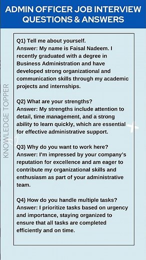 Most Common Admin Officer Interview Questions and Answers