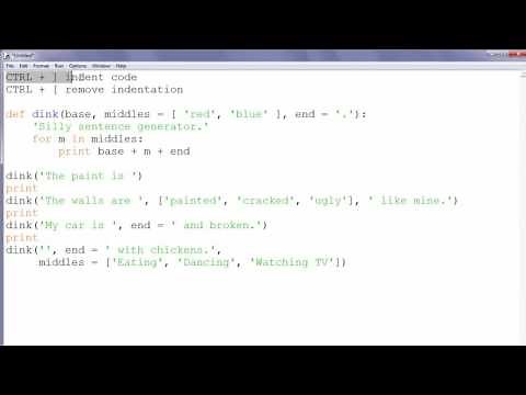How to indent code and remove indentation of code in Python IDLE