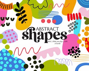 Abstract Shapes SVG Bundle – Retro Modern Clipart PNG EPS for Crafts and Projects - Etsy
