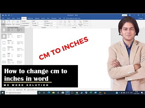 How to change cm to inches in word | how to change measurement in microsoft word.