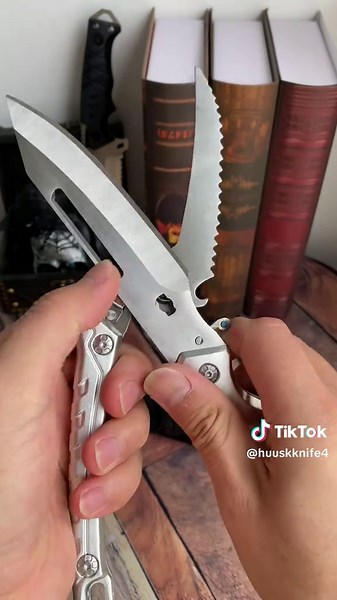 Huusk Multi-Purpose Kitchen Shear! Splits into knife/scissors opens bottles/scales fish—stainless steel, kitchen game-changer #huusk#huuskknife #tiktokshopblackfriday #knives