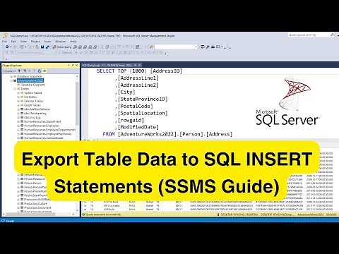 Export Table Data to SQL INSERT Statements (SSMS Guide)