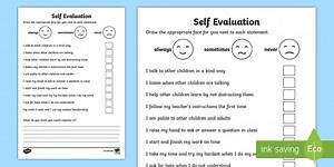 Self Evaluation Sheet
