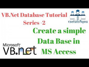 VB Net Database Tutorial Series -2. create a simple database in MS Access