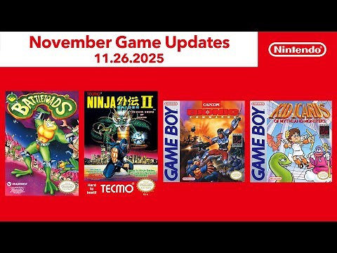 NES, Game Boy – Nintendo Classics – November 2025 Game Updates