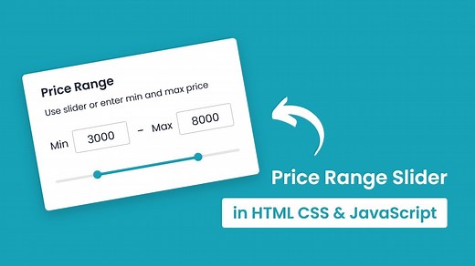 Price Range Slider in HTML CSS & JavaScript