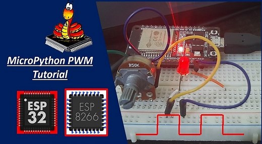 MicroPython PWM ESP32 & ESP8266 - LED fading & Brightness Control