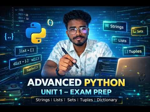 Advanced Python Programming Unit 1 Exam Preparation | Strings, Lists, Sets, Tuples & Dictionary