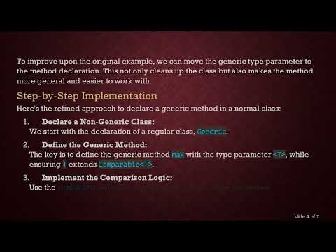 How to Declare a Generic Method in a Normal Class in Java