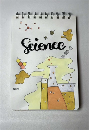 Science Subject Notebook Cover Page Title Design Ideas ✨ #backtoschool #project #calligraphy #fypage