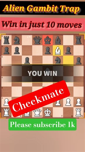 PUNISH Your Opponent with The Alien Gambit TRAP in CHESS and WiN in Just 10 moves#chess #chesstraps
