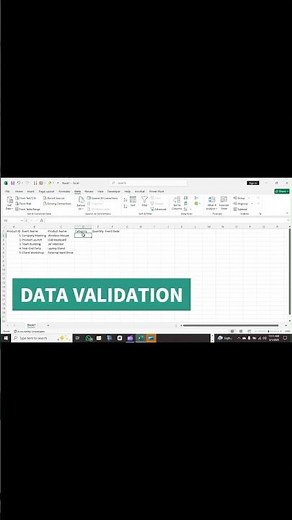 DATA VALIDATION IN EXCEL #datavalidation #microsoftexcel #dropdownlist #dataanalysis