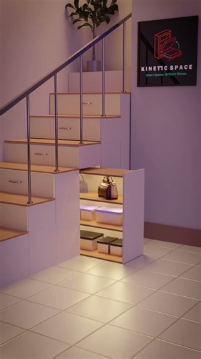 Hidden Side Drawers Under the Stairs-Genius Space Hack! #diy #spacesaving #homedesign #smarthome