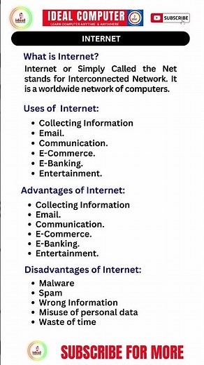 What is Internet | Advantages of Internet | Disadvantages of Internet