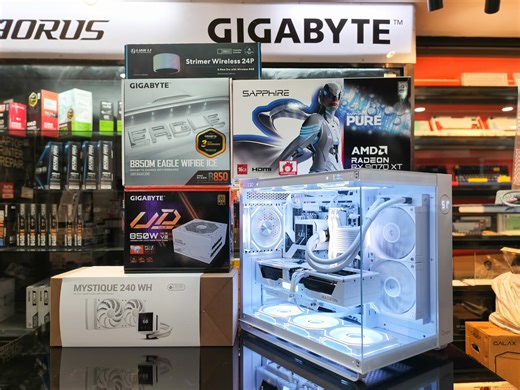 ❄️ Custom White Build Done! 🤍✨ Another high-end Ryzen Radeon setup completed — built for elite performance and pure aesthetic perfection. 🧠⚡ Client from Marilao, thank you for trusting Ryutech PC Store! 🙌 🧩 Full Specs: ⚙️ AMD Ryzen 7 9800X3D AM5 (Tray Type) 🖧 GIGABYTE B850M EAGLE WIFI6E ICE 🎮 SAPPHIRE PURE AMD RADEON RX 9070XT GAMING OC 16GB 🧠 T-Force Delta RGB 32GB (2x16GB) DDR5 6000MHz CL38 WHITE 💾 Kingston NV3 1TB M.2 NVMe PCIe 4.0 (R/W: 6000|4000) 🔋 GIGABYTE GP-UD850GM-PG5-V2 850W 8