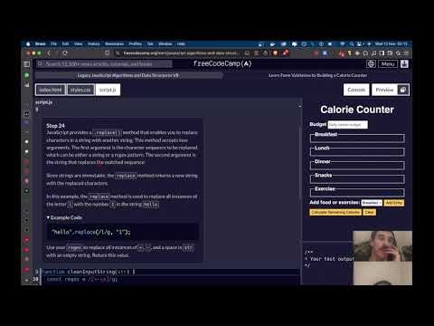 Free Code Camp Javascript Algorithms and Data Structure - Building a Calorie Counter Parte 2
