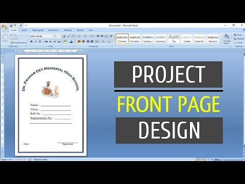 How to Create a Project Front Page in Microsoft Word | Cover Page Design in Microsoft Word