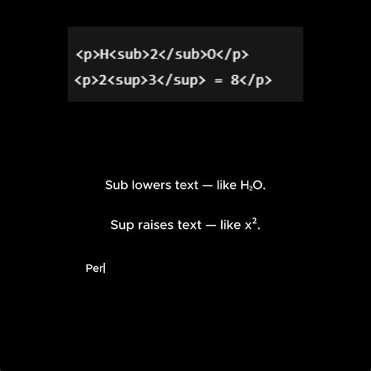 HTML Lesson episode 35: The sub and sup Tags Explained