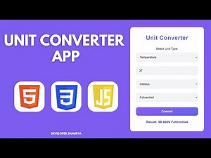 unit converter using html css javascript | javascript projects for beginners | Developer Shaurya