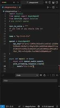 OpenAI Text to Speech API - Python