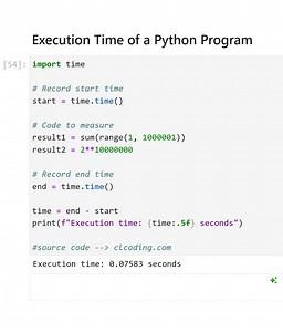 Execution Time of a Python Program | Python Coding