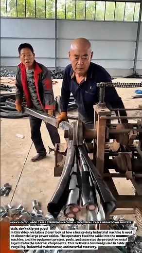 Heavy-Duty Large Cable Stripping Machine – Industrial Cable Breakdown Process.