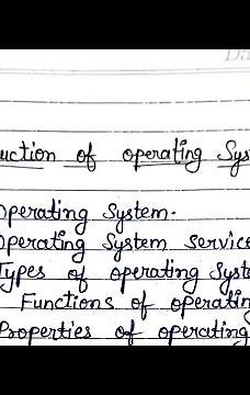 Operting System handwritten notes | unit-1 | introduction of OS | pdf | BCA MCA BSC B. TECH