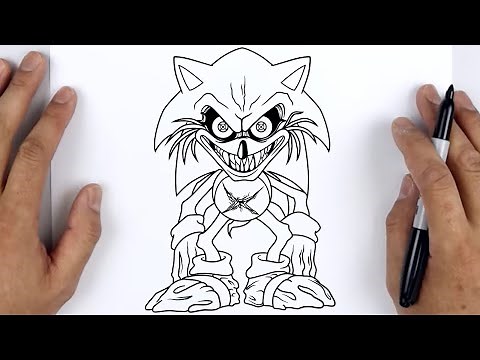 HOW TO DRAW LORD X (Sonic.EXE 3.0) | Friday Night Funkin (FNF) - Easy Step By Step Drawing